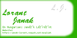 lorant janak business card